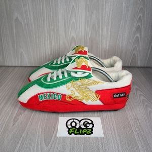 Sloffie Mexico Plush Kids Soccer Slippers‎ Size 4-6